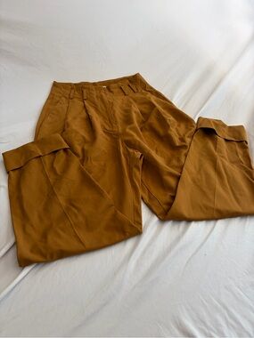 Elizabeth and James women’s  Pleated Trousers in Mustard Brown